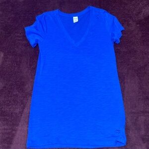 PINK Sleep V-Neck T Shirt- Blue, Size Medium